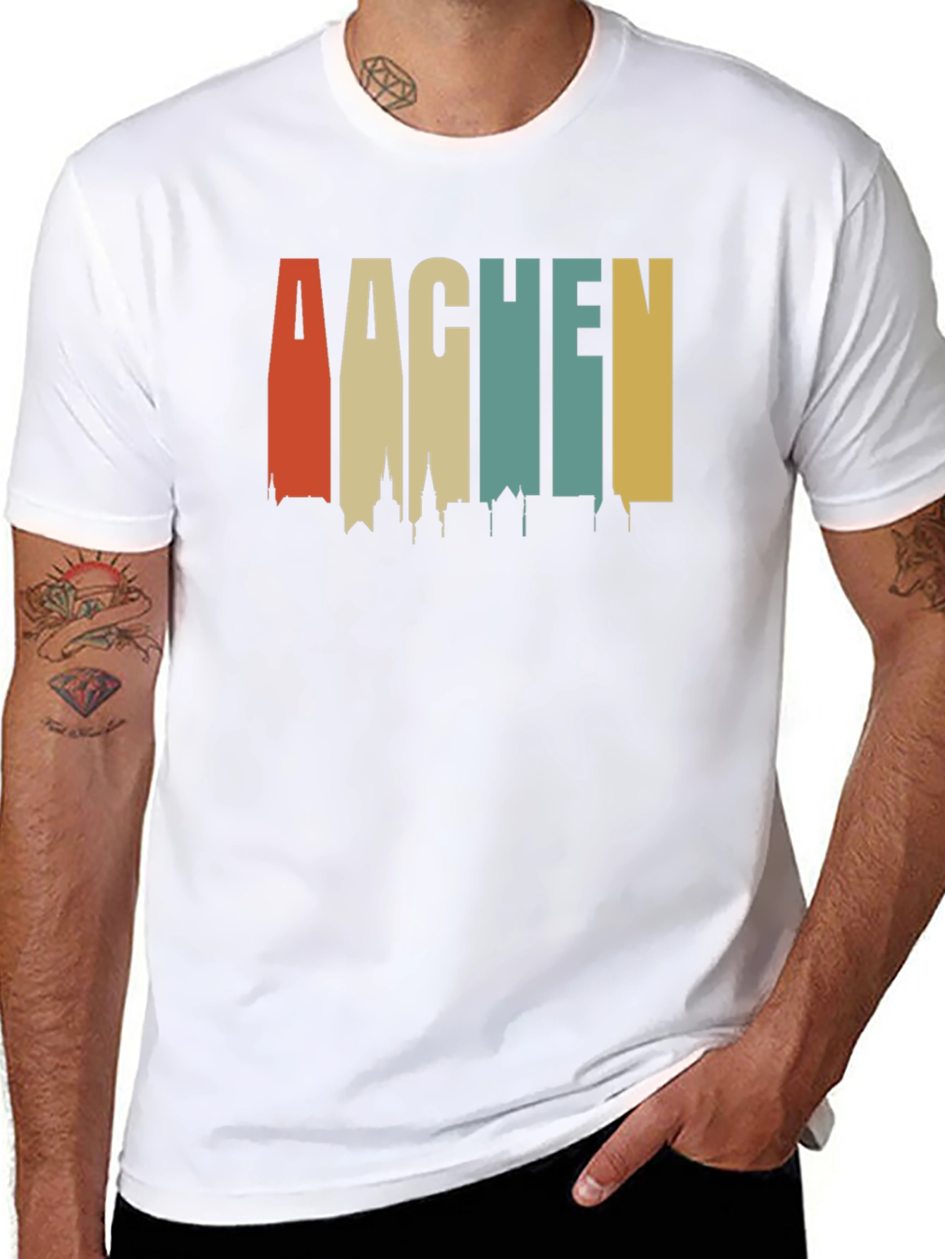 Aachen Skyline Retro T-Shirt