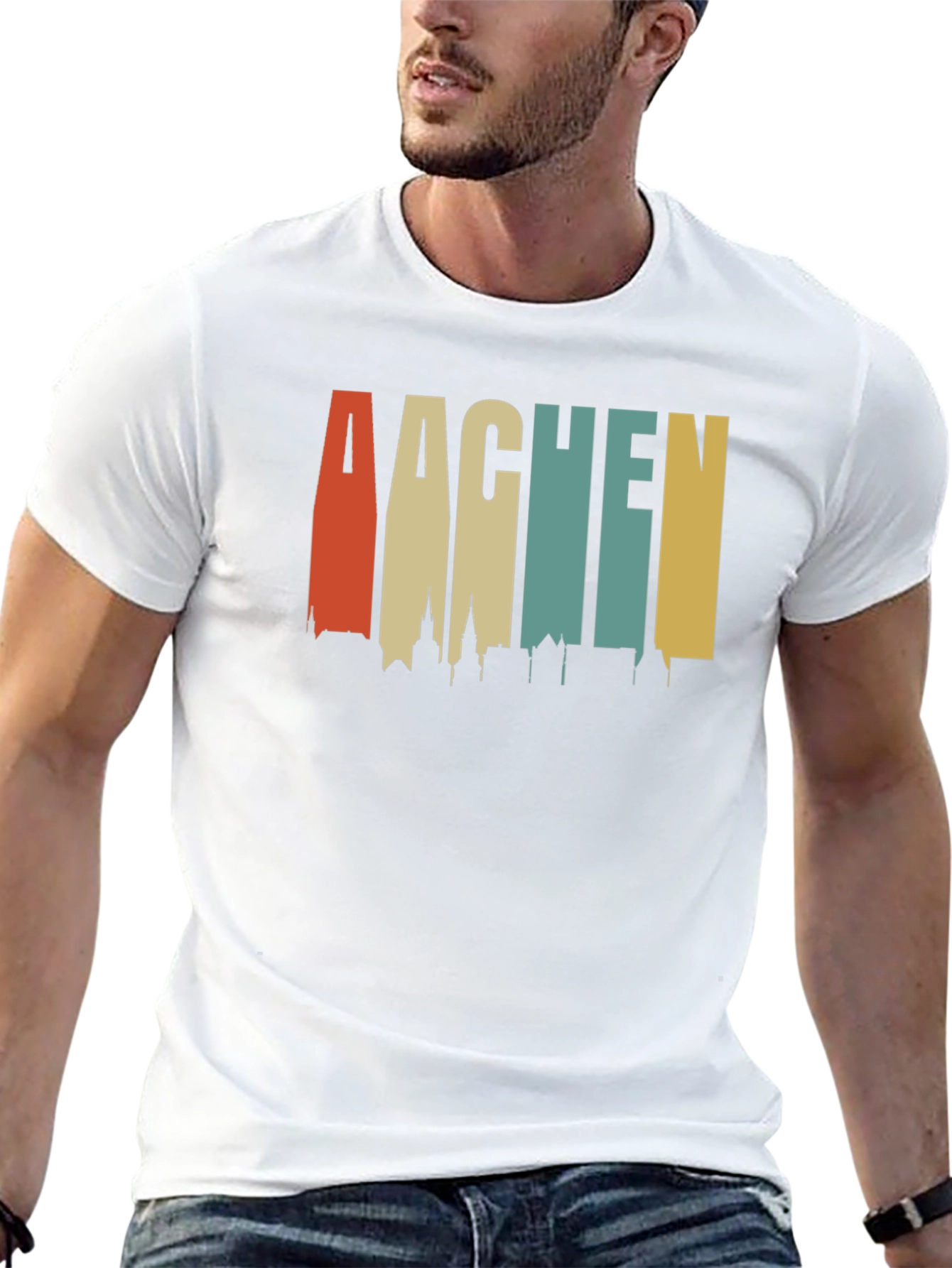 Aachen Skyline Retro T-Shirt