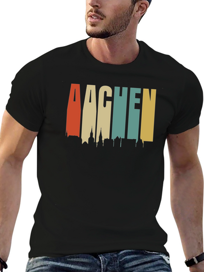 Aachen Skyline Retro T-Shirt