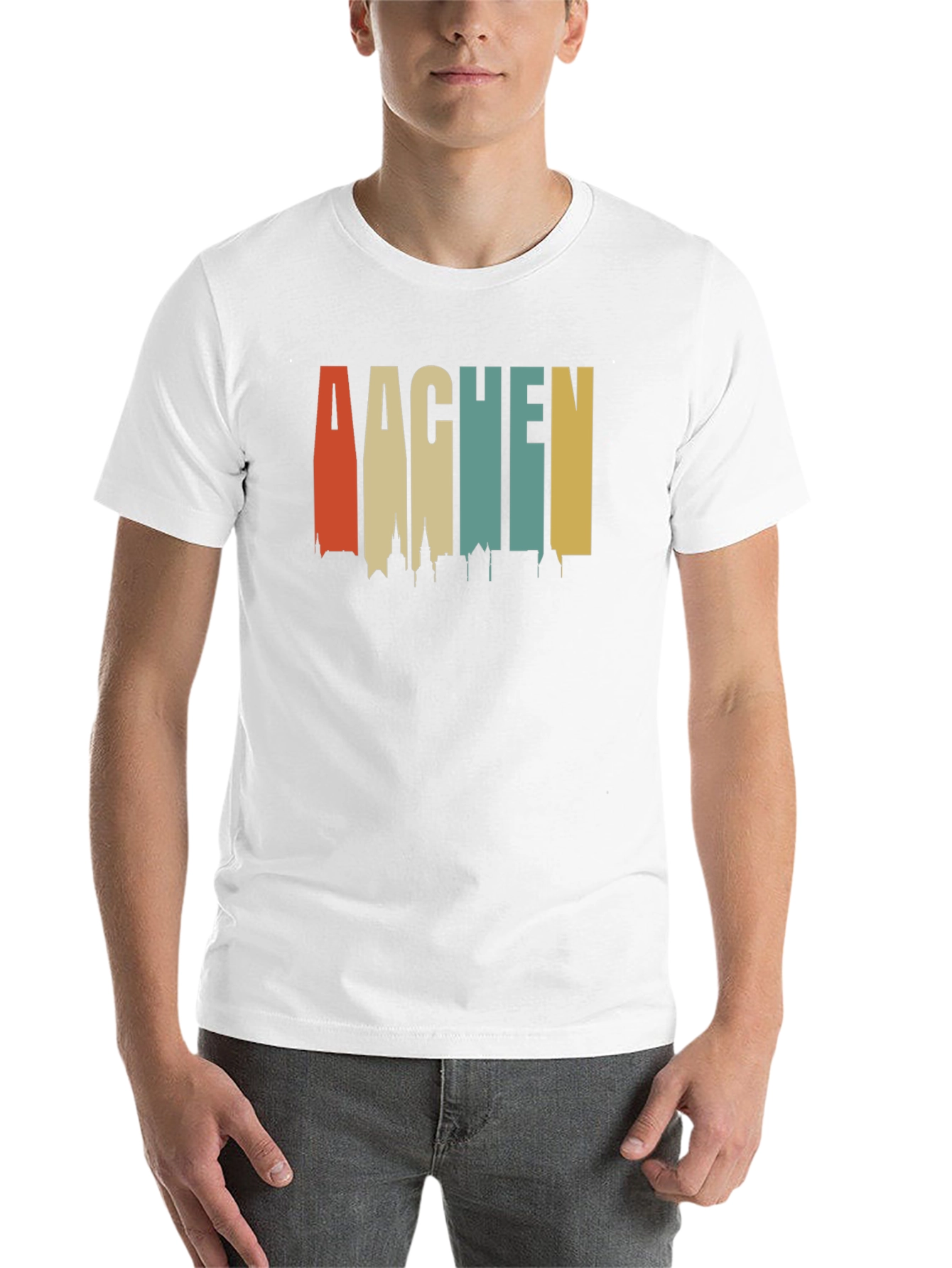 Aachen Skyline Retro T-Shirt