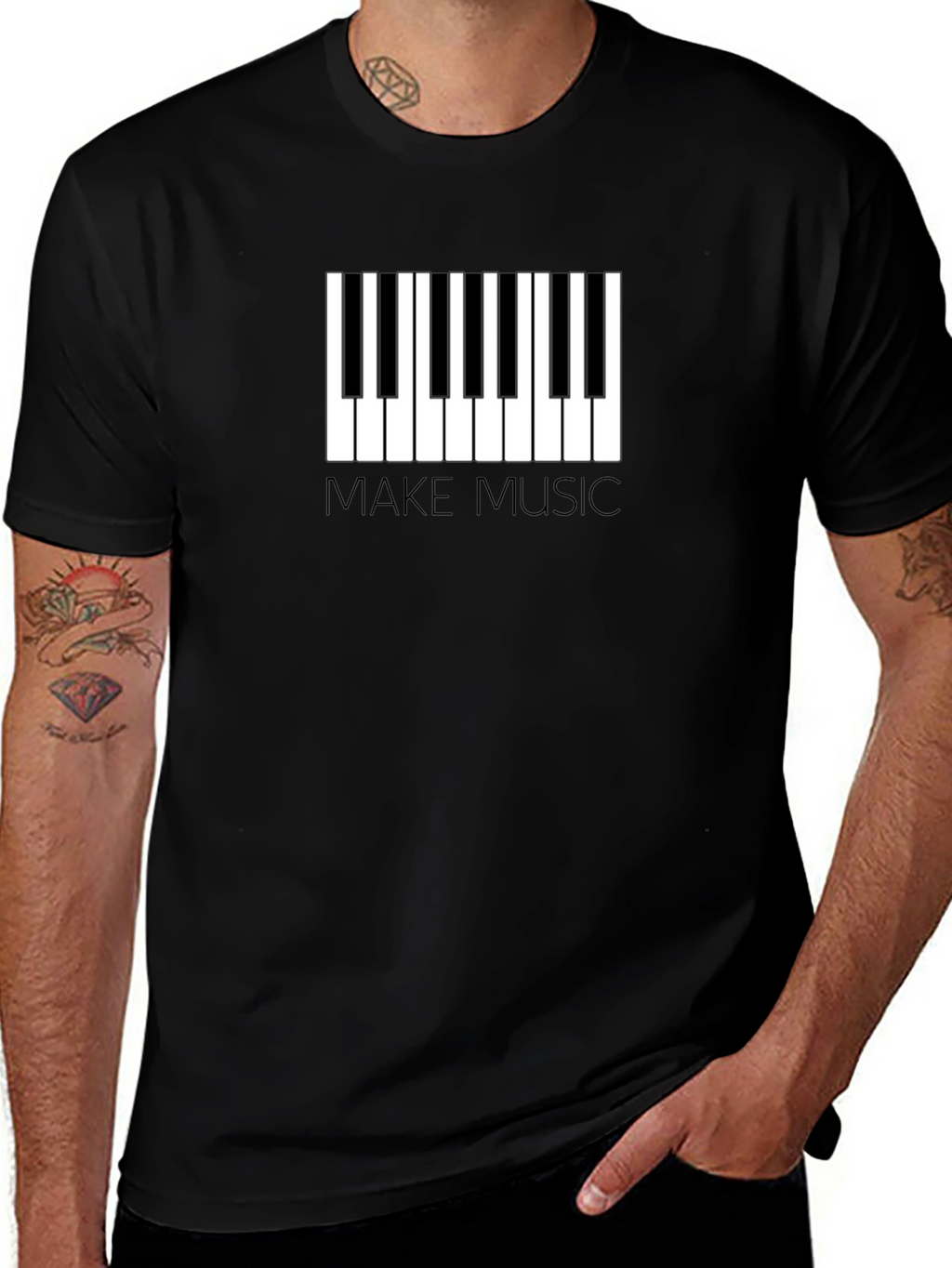 Make Music Piano Keys Graphic T-Shirt