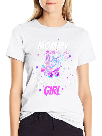 Mommy Birthday Girl T-Shirt - Roller Skate Design