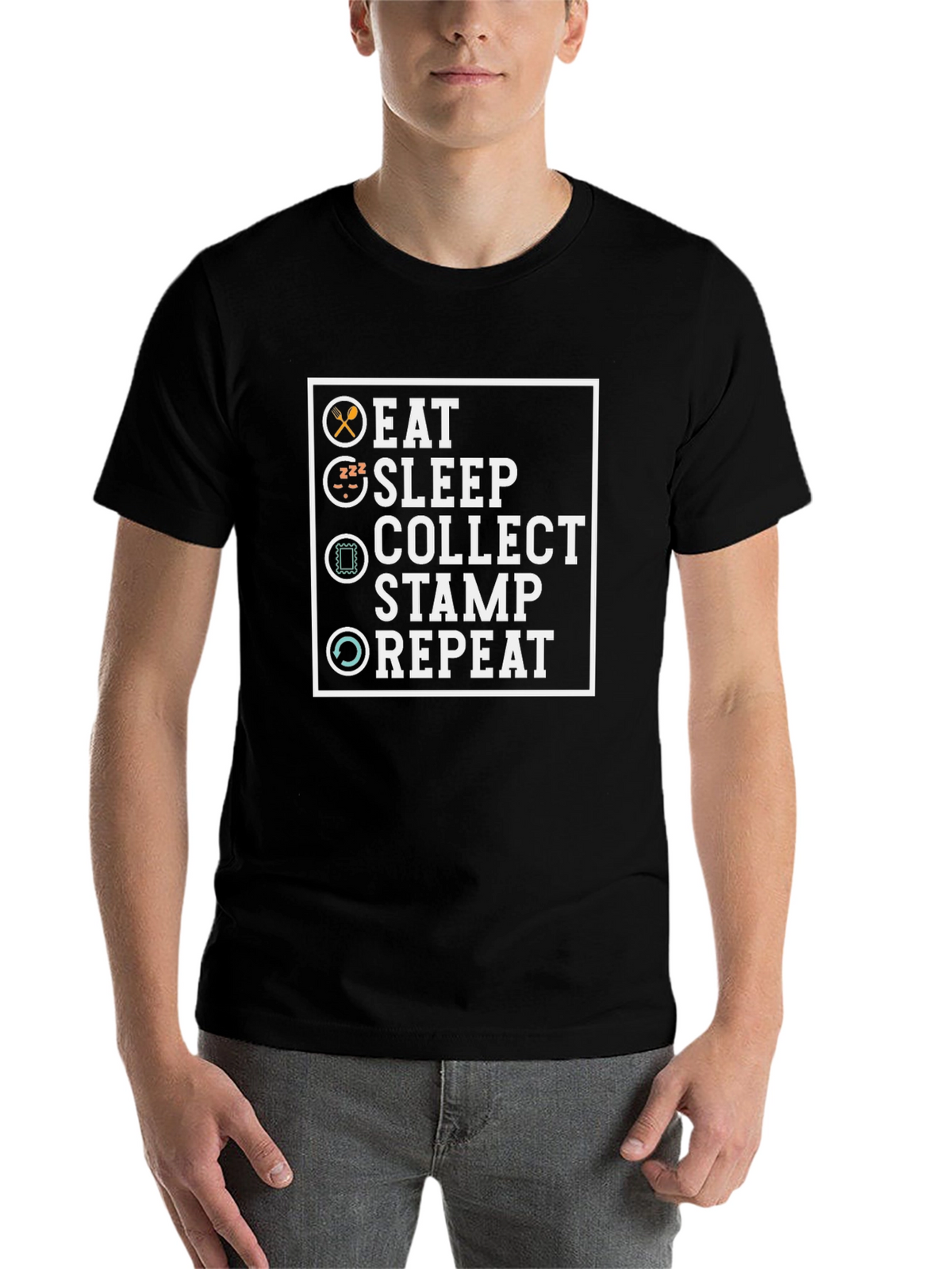 Eat Sleep Collect Stamp Repeat T-Shirt