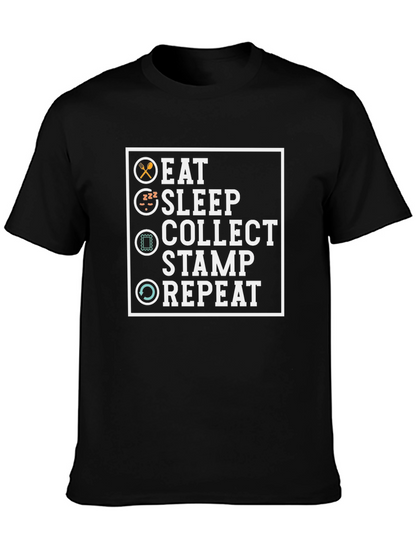 Eat Sleep Collect Stamp Repeat T-Shirt