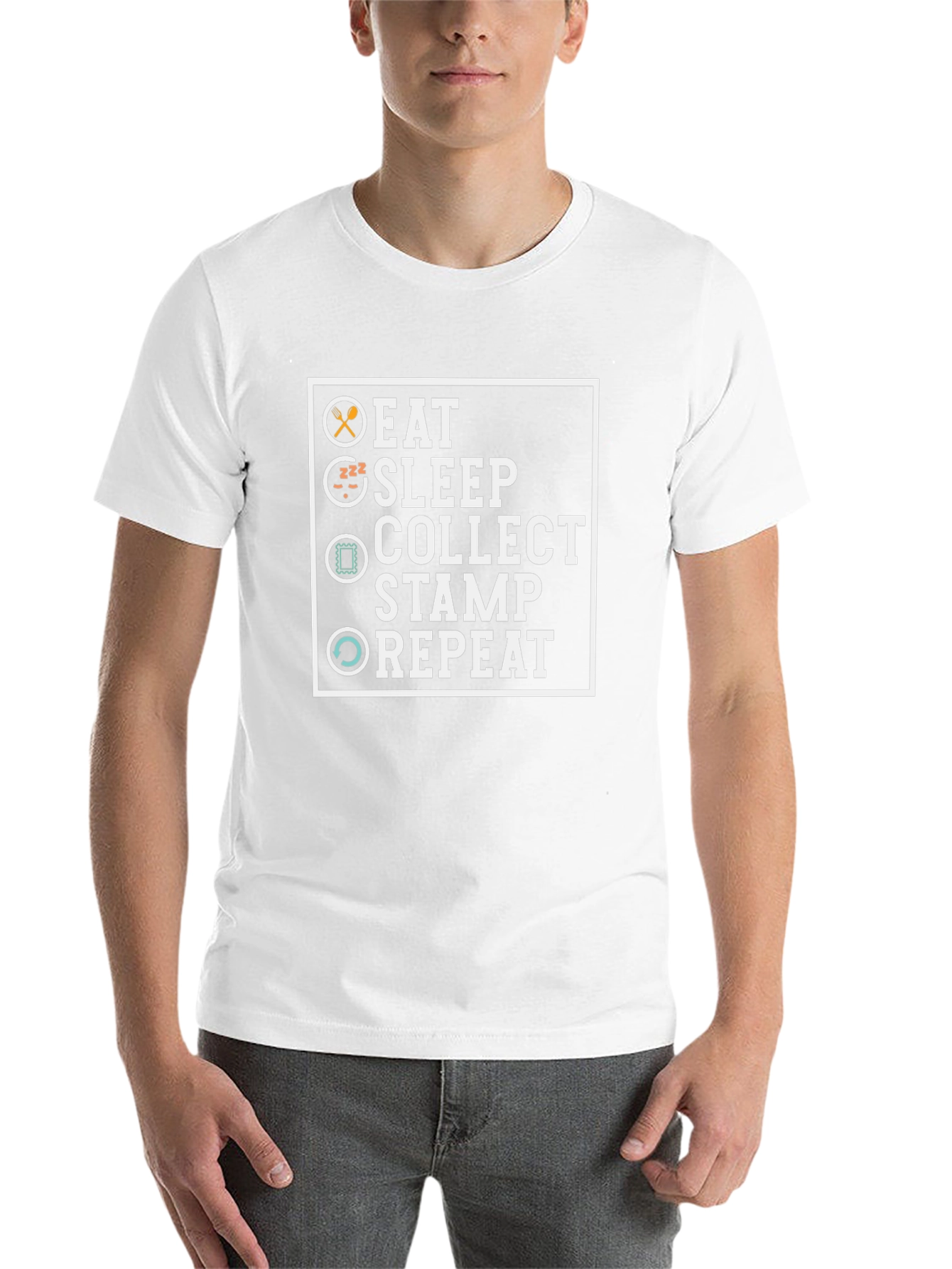 Eat Sleep Collect Stamp Repeat T-Shirt