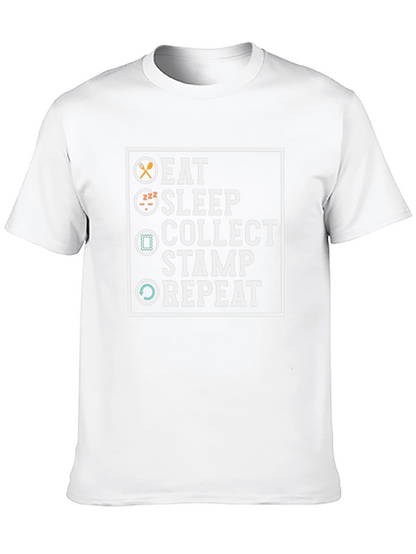 Eat Sleep Collect Stamp Repeat T-Shirt