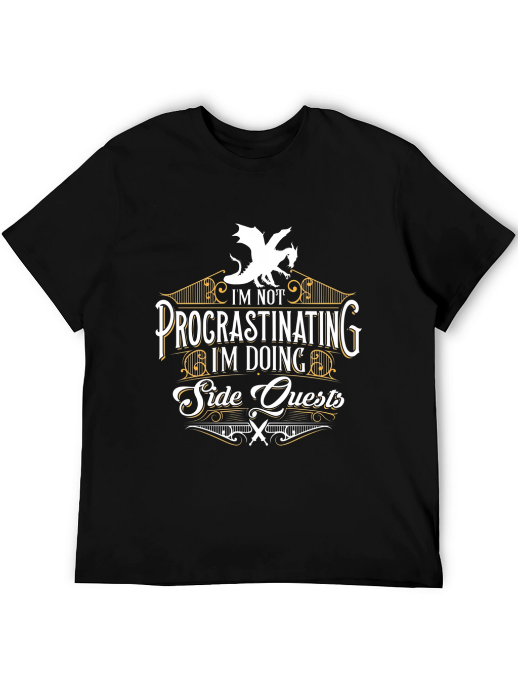 Procrastinating? Side Quests T-Shirt - Dragon Graphic Tee