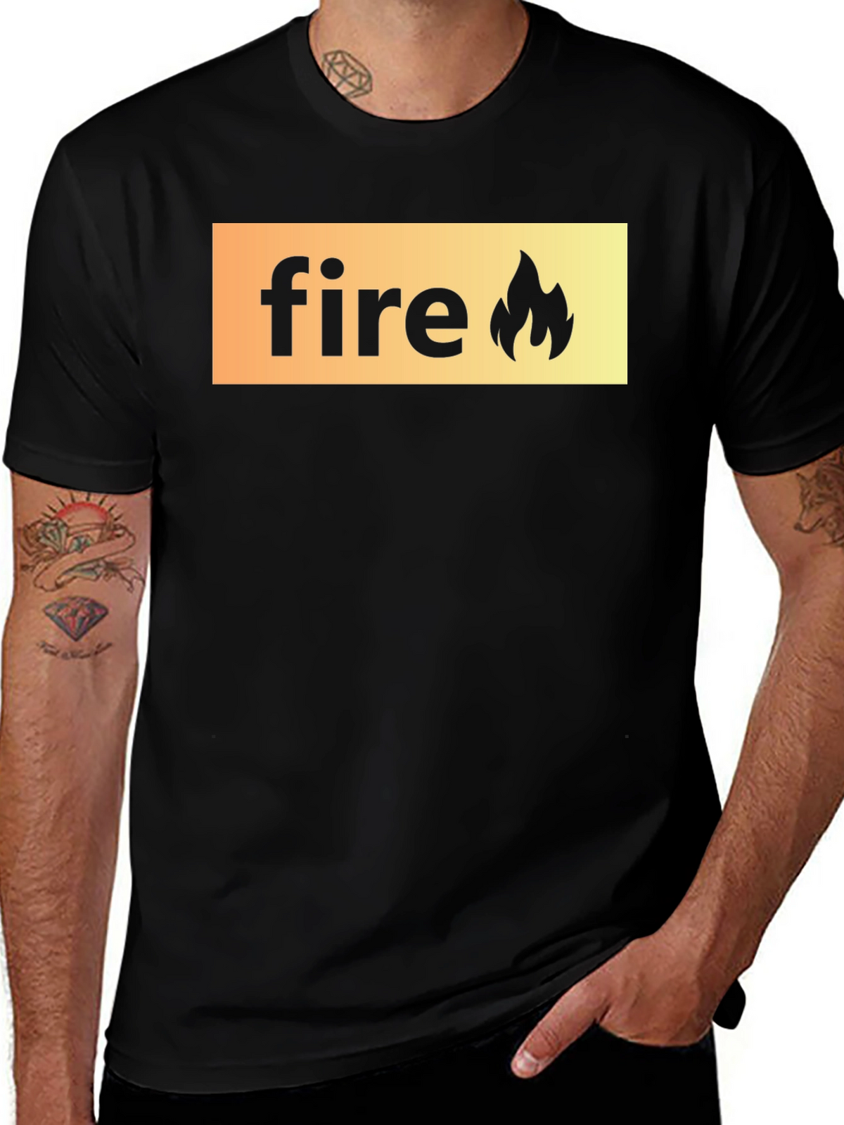 Fire Graphic Black T-Shirt