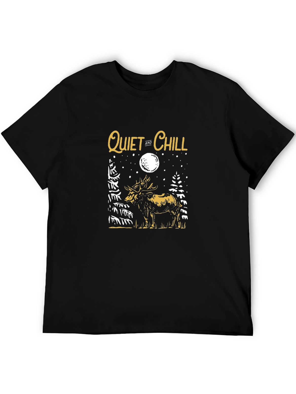 Quiet & Chill Moose Graphic Tee - Black