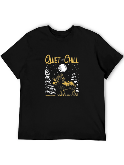 Quiet & Chill Moose Graphic Tee - Black