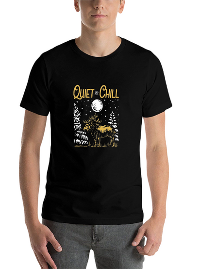 Quiet & Chill Moose Graphic Tee - Black