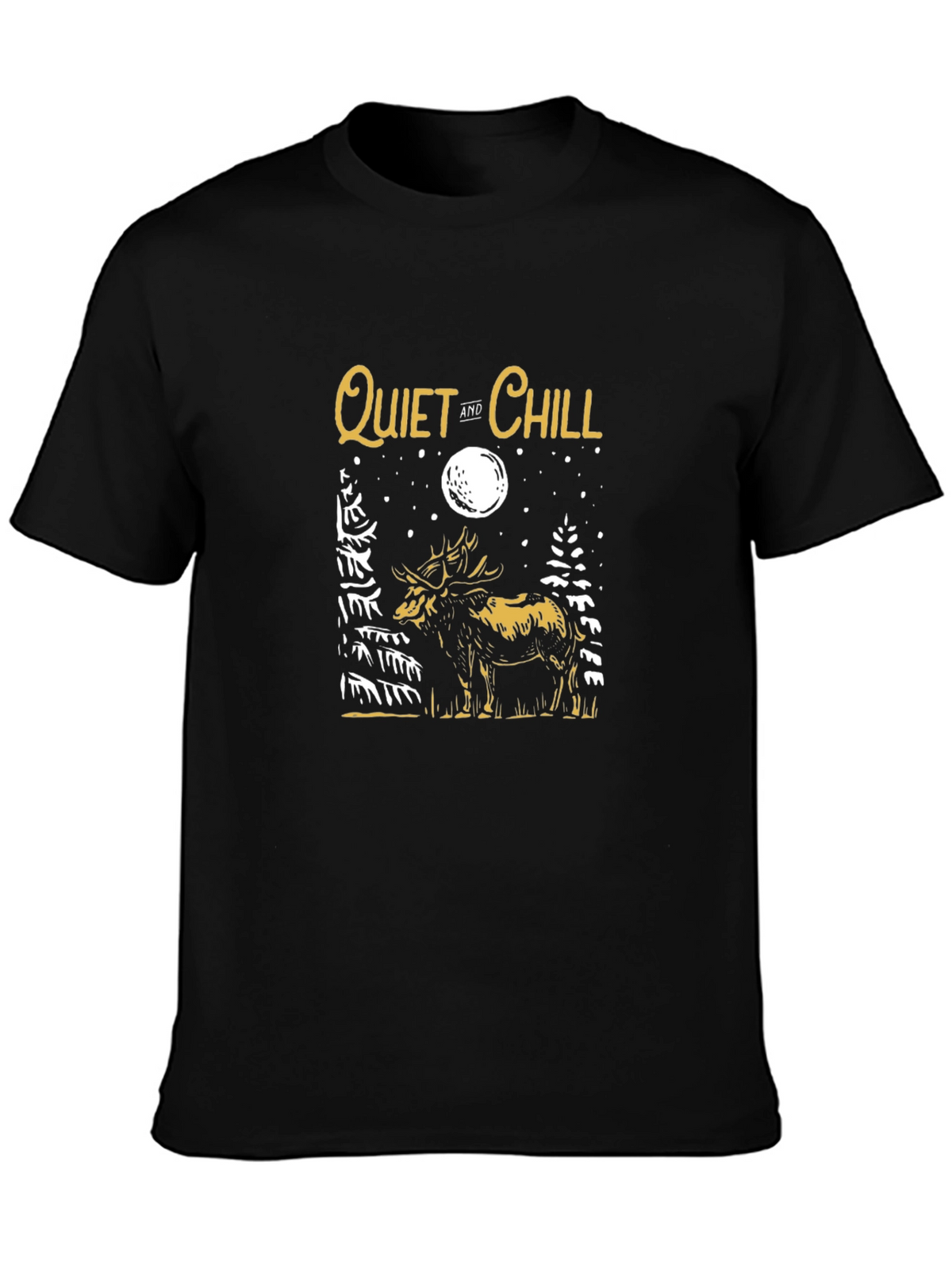 Quiet & Chill Moose Graphic Tee - Black