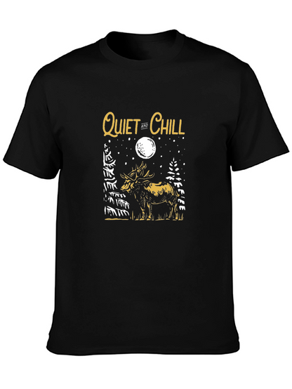 Quiet & Chill Moose Graphic Tee - Black