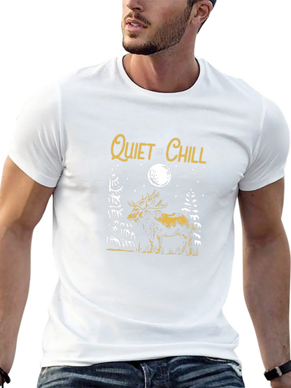 Quiet & Chill Moose Graphic Tee - Black