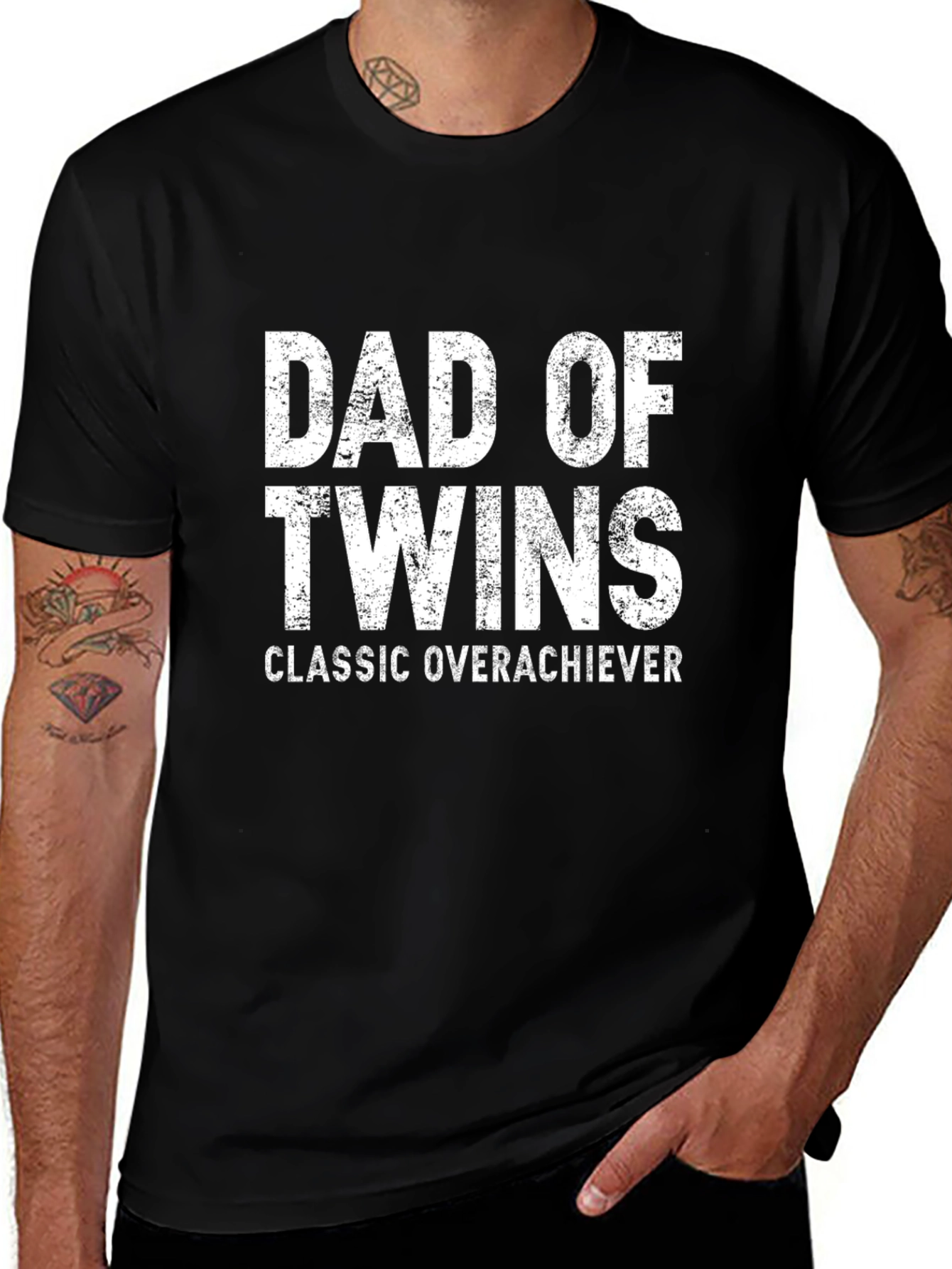 Dad of Twins T-Shirt - Classic Overachiever