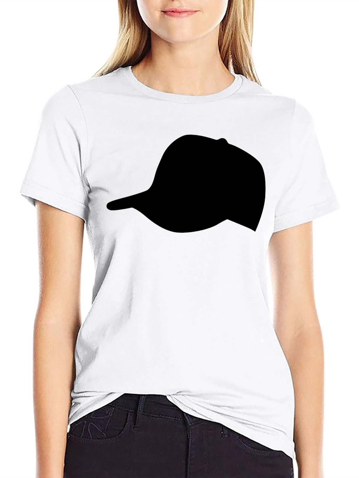 Black Hat Silhouette T-Shirt | Casual Graphic Tee