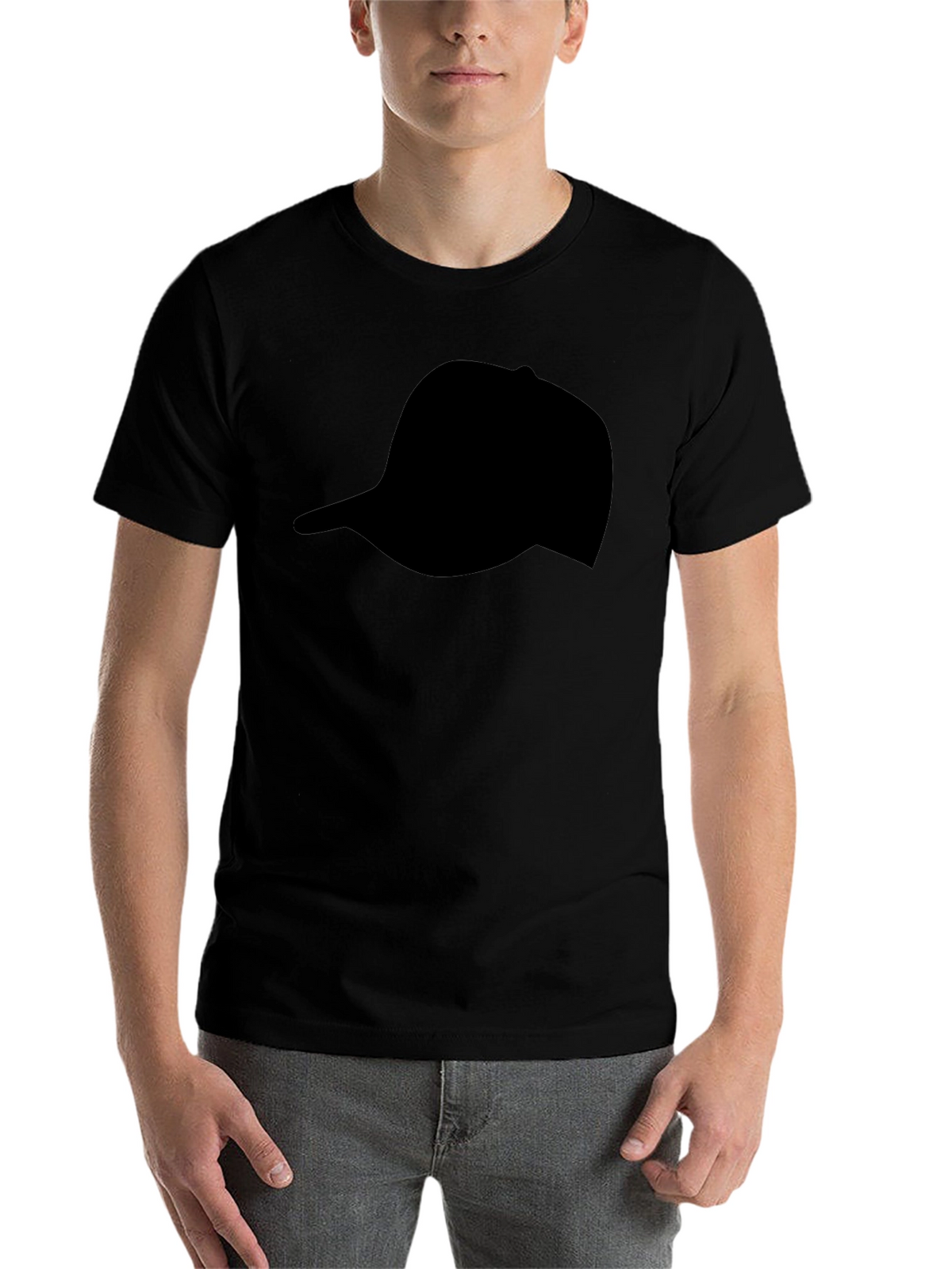 Black Hat Silhouette T-Shirt | Casual Graphic Tee