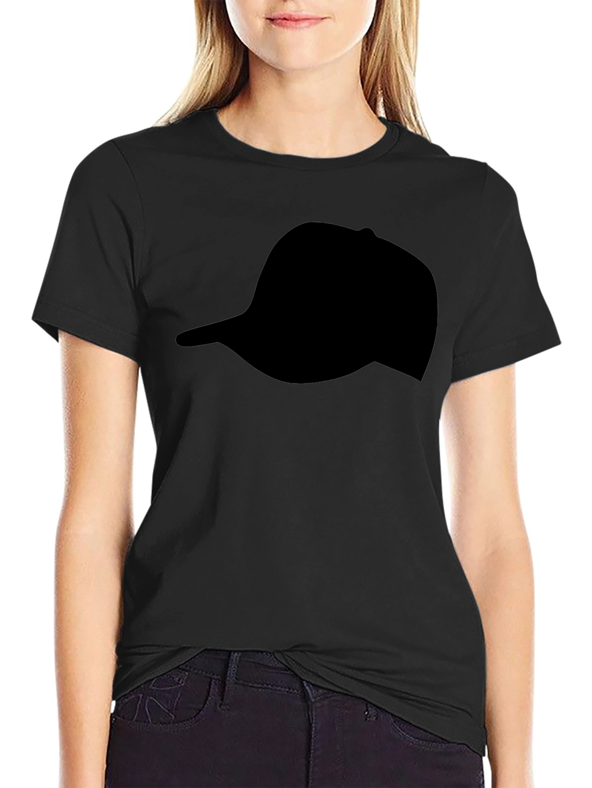 Black Hat Silhouette T-Shirt | Casual Graphic Tee