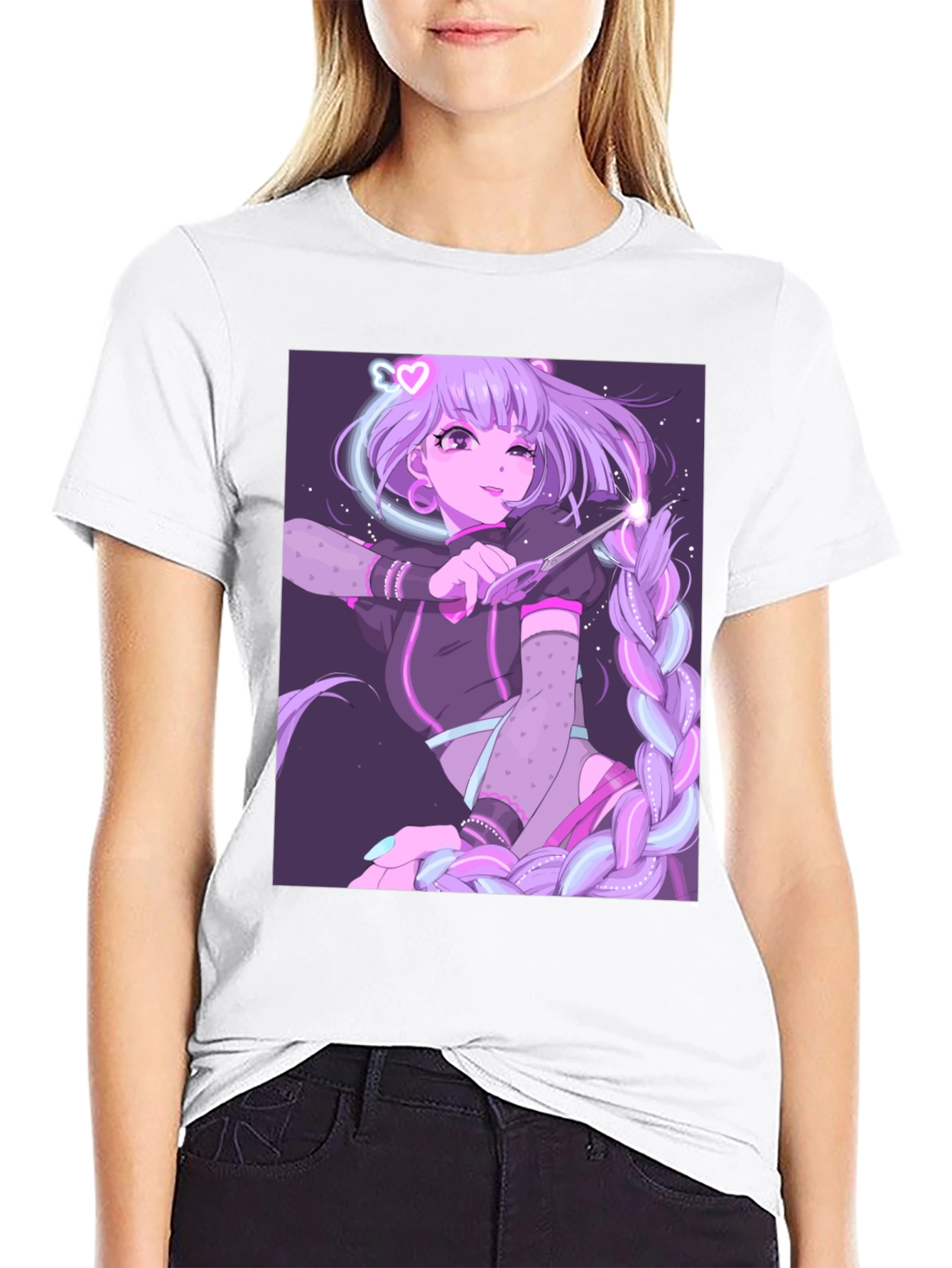 Anime Graphic Tee - Magical Girl Design