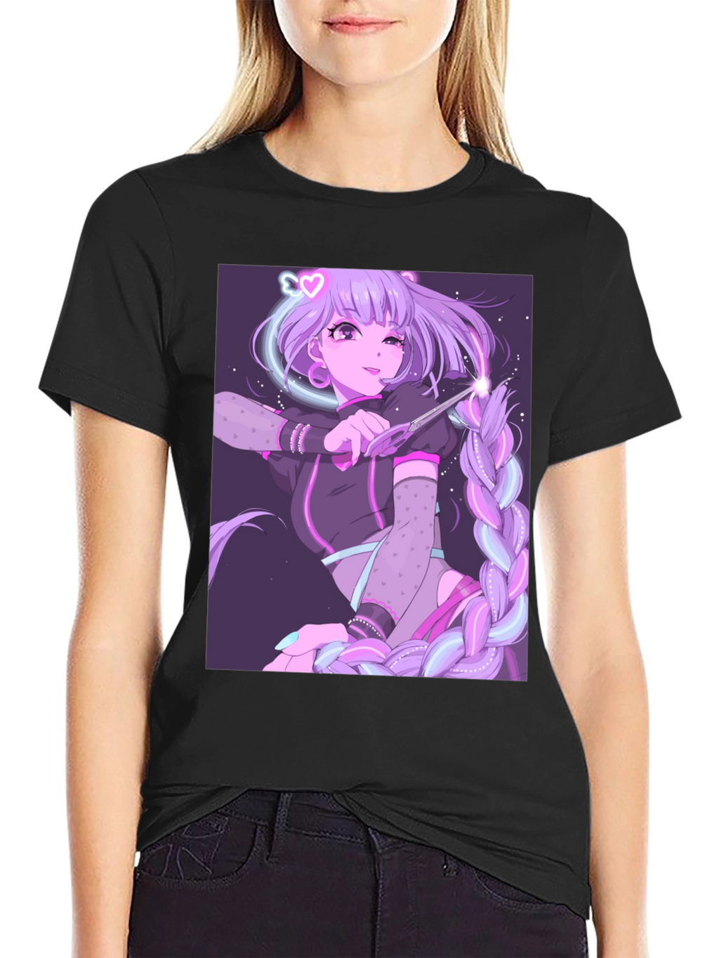 Anime Graphic Tee - Magical Girl Design