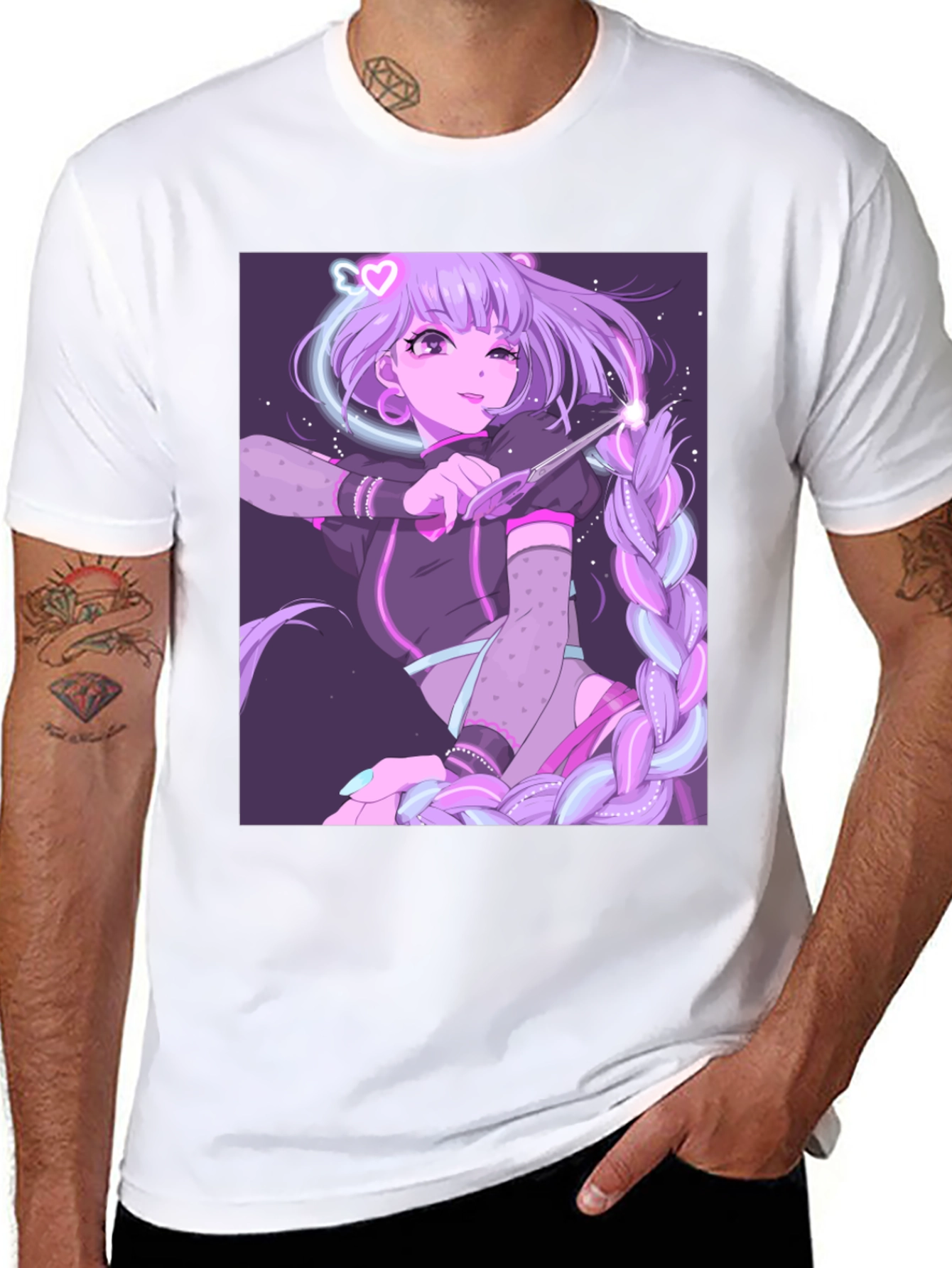 Anime Graphic Tee - Magical Girl Design