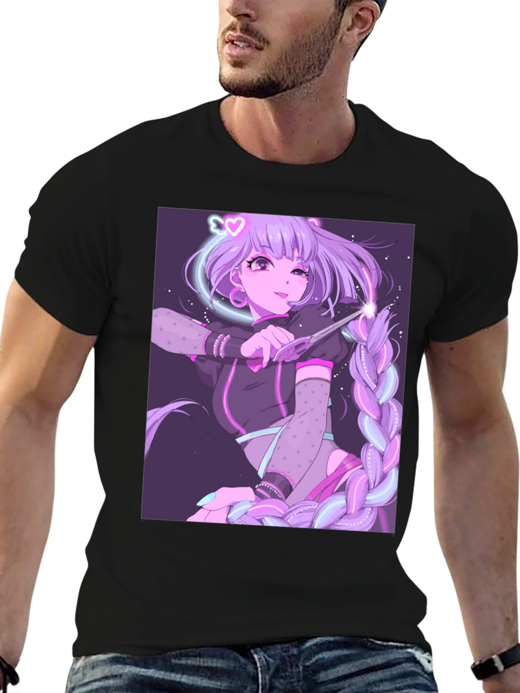 Anime Graphic Tee - Magical Girl Design