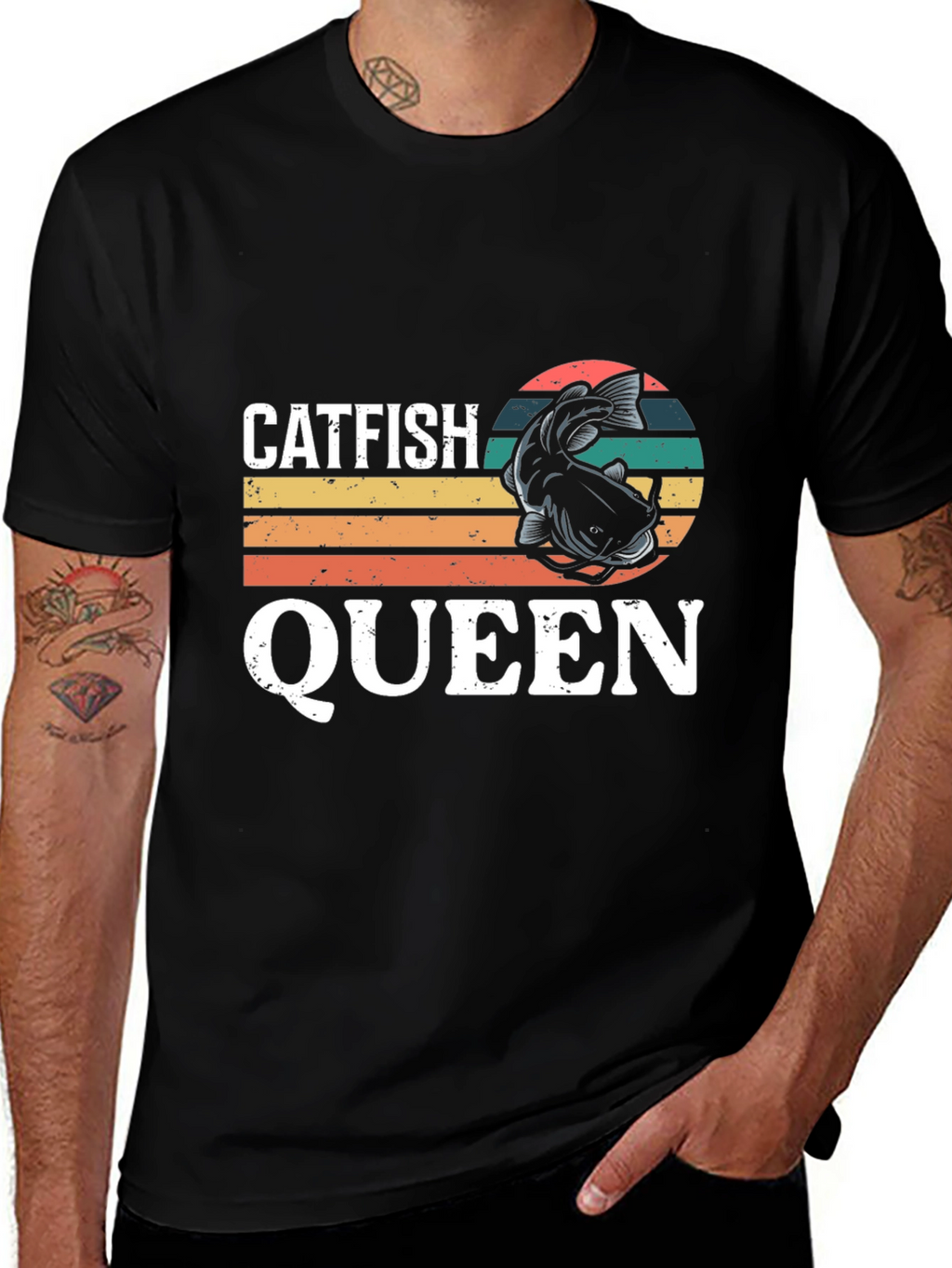 Catfish Queen Graphic Tee - Fishing Lover T-Shirt