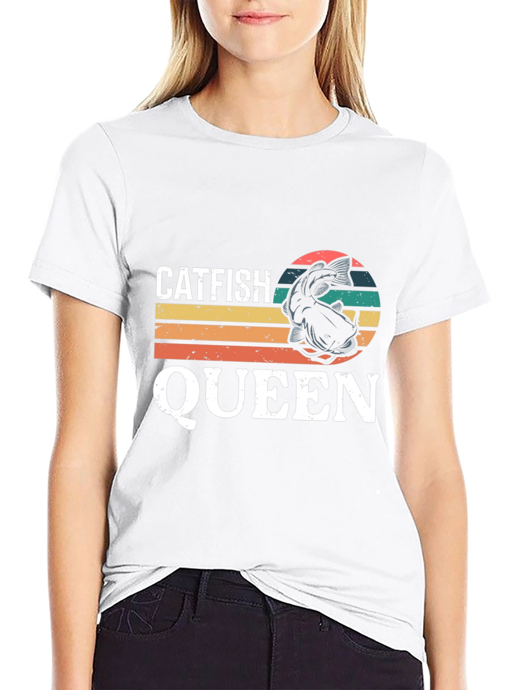 Catfish Queen Graphic Tee - Fishing Lover T-Shirt