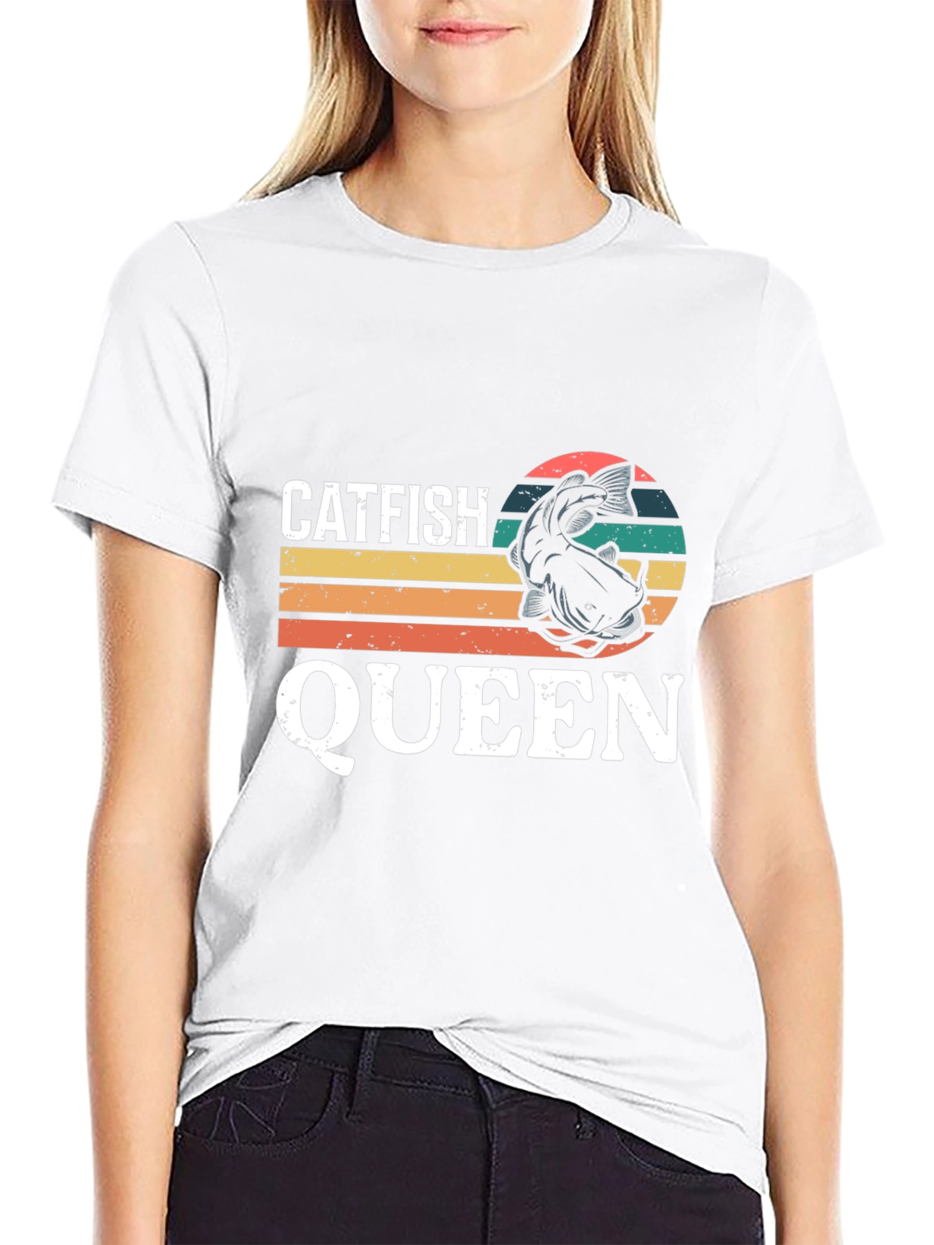 Catfish Queen Graphic Tee - Fishing Lover T-Shirt