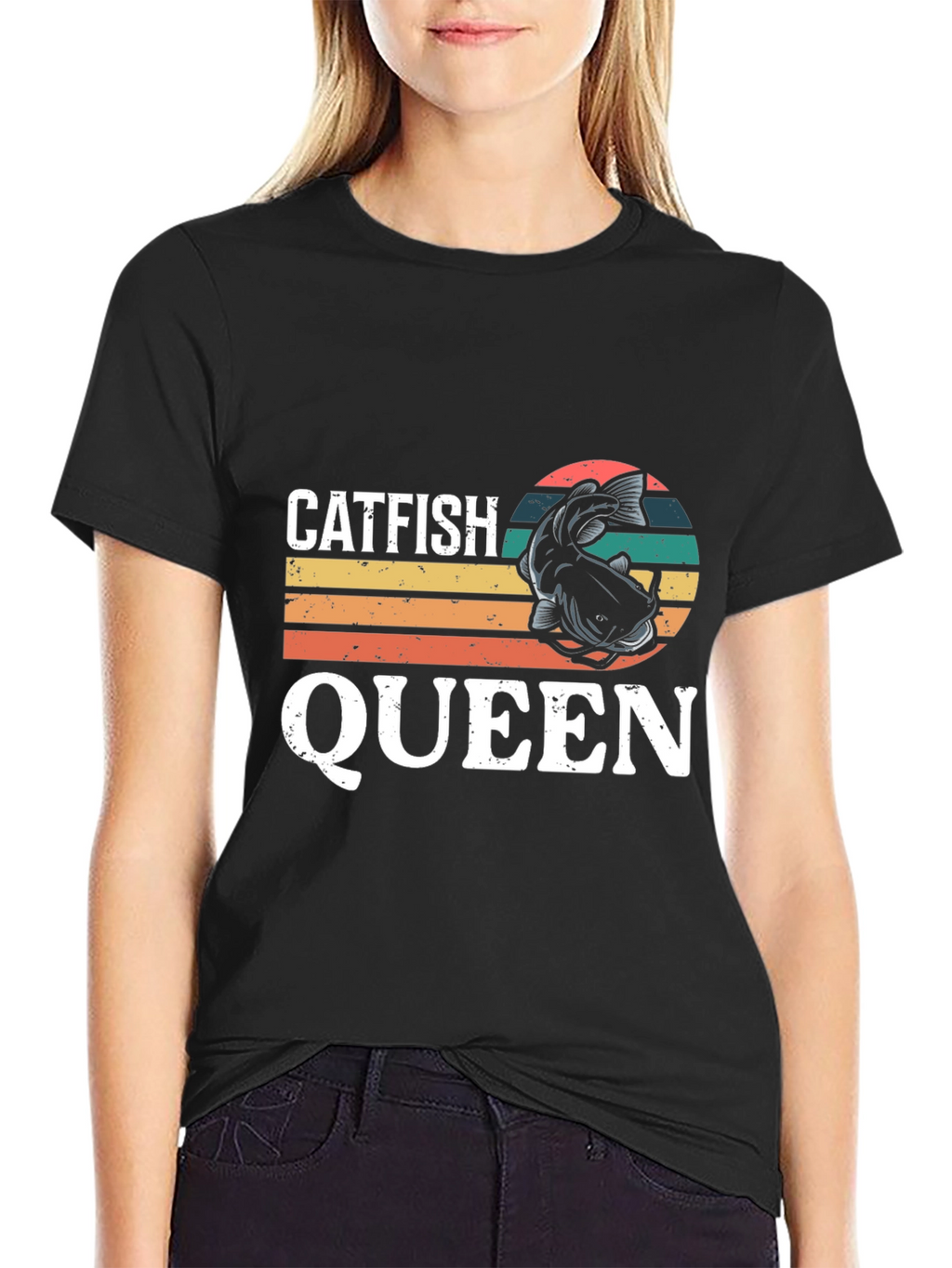 Catfish Queen Graphic Tee - Fishing Lover T-Shirt