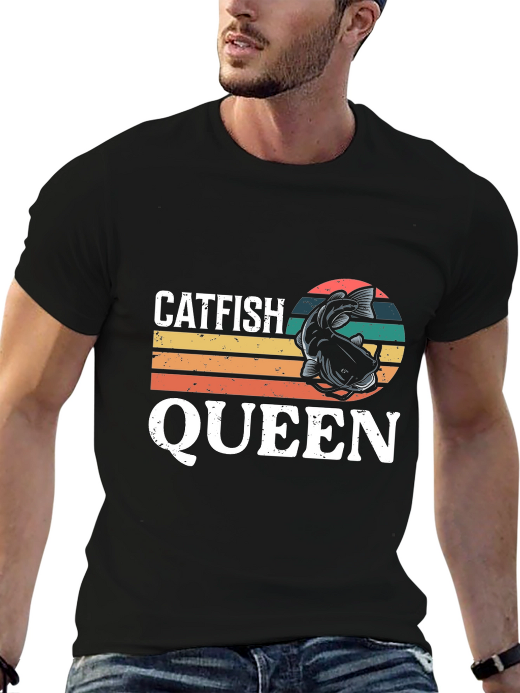 Catfish Queen Graphic Tee - Fishing Lover T-Shirt