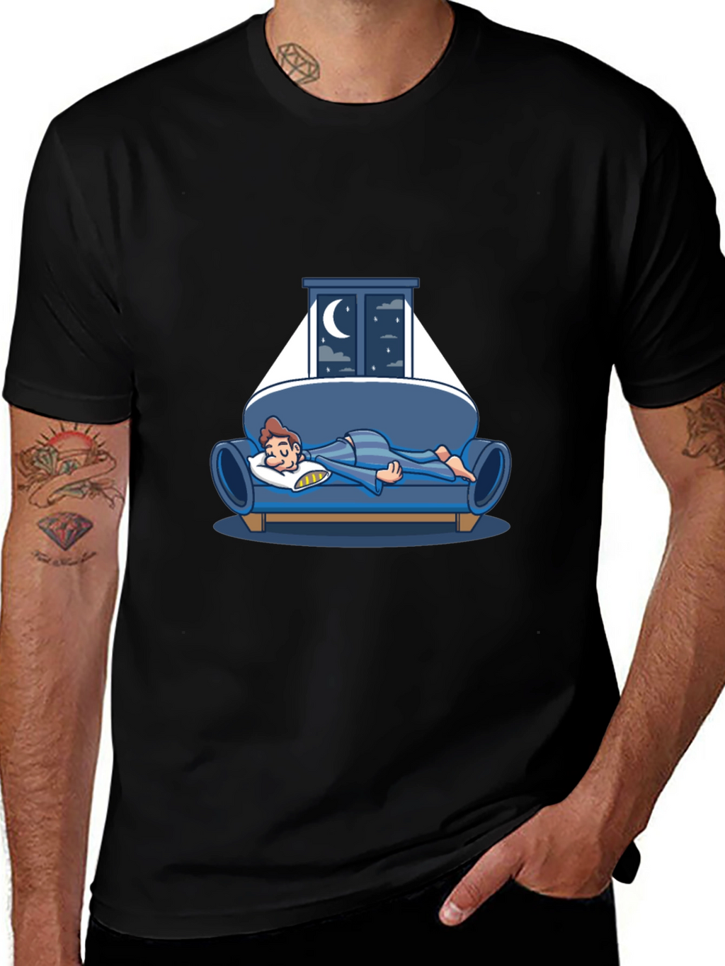 Sleepy Night T-Shirt - Relaxed Fit Cotton Tee