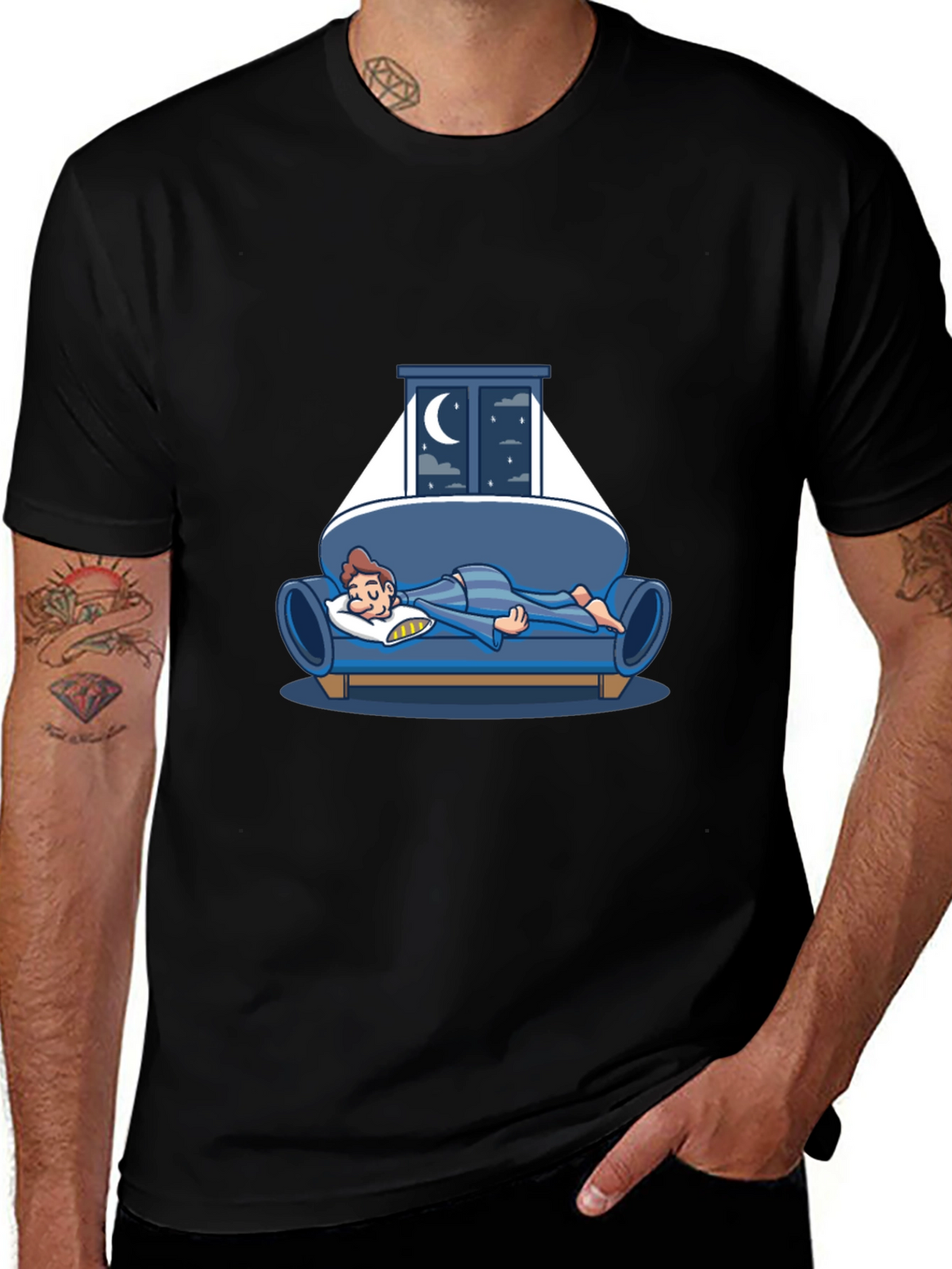 Sleepy Night T-Shirt - Relaxed Fit Cotton Tee