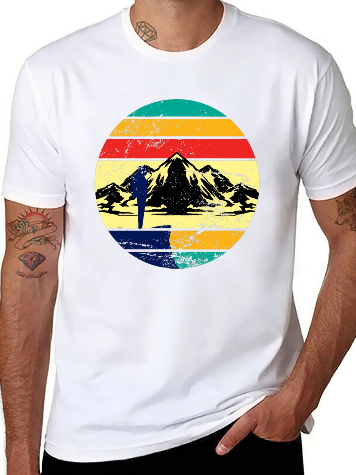 Retro Mountain Hiker Graphic Tee
