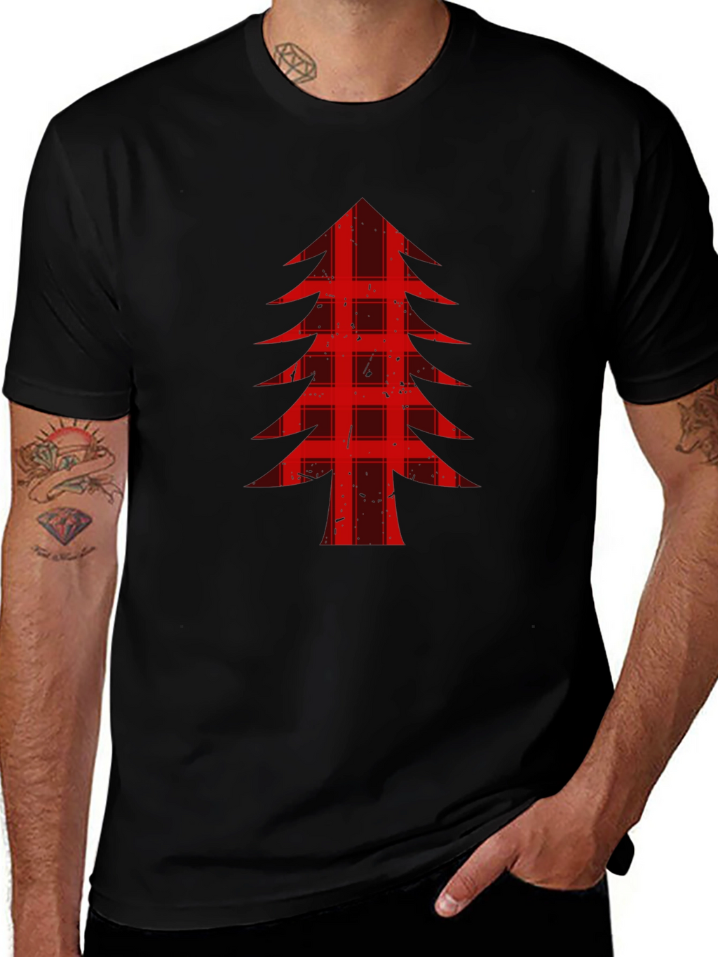 Buffalo Plaid Christmas Tree Graphic Tee