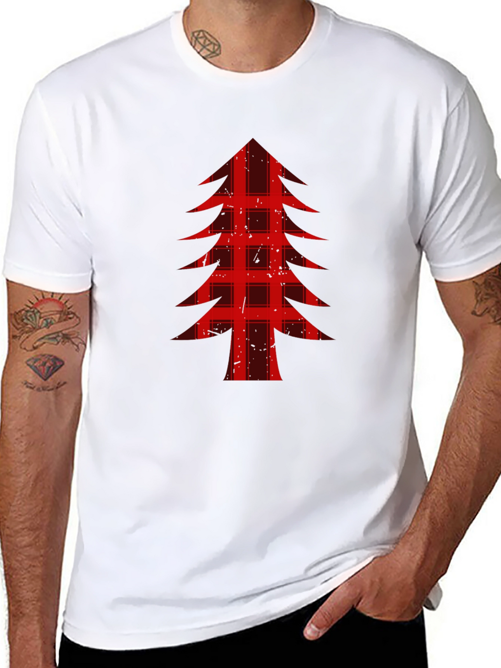 Buffalo Plaid Christmas Tree Graphic Tee