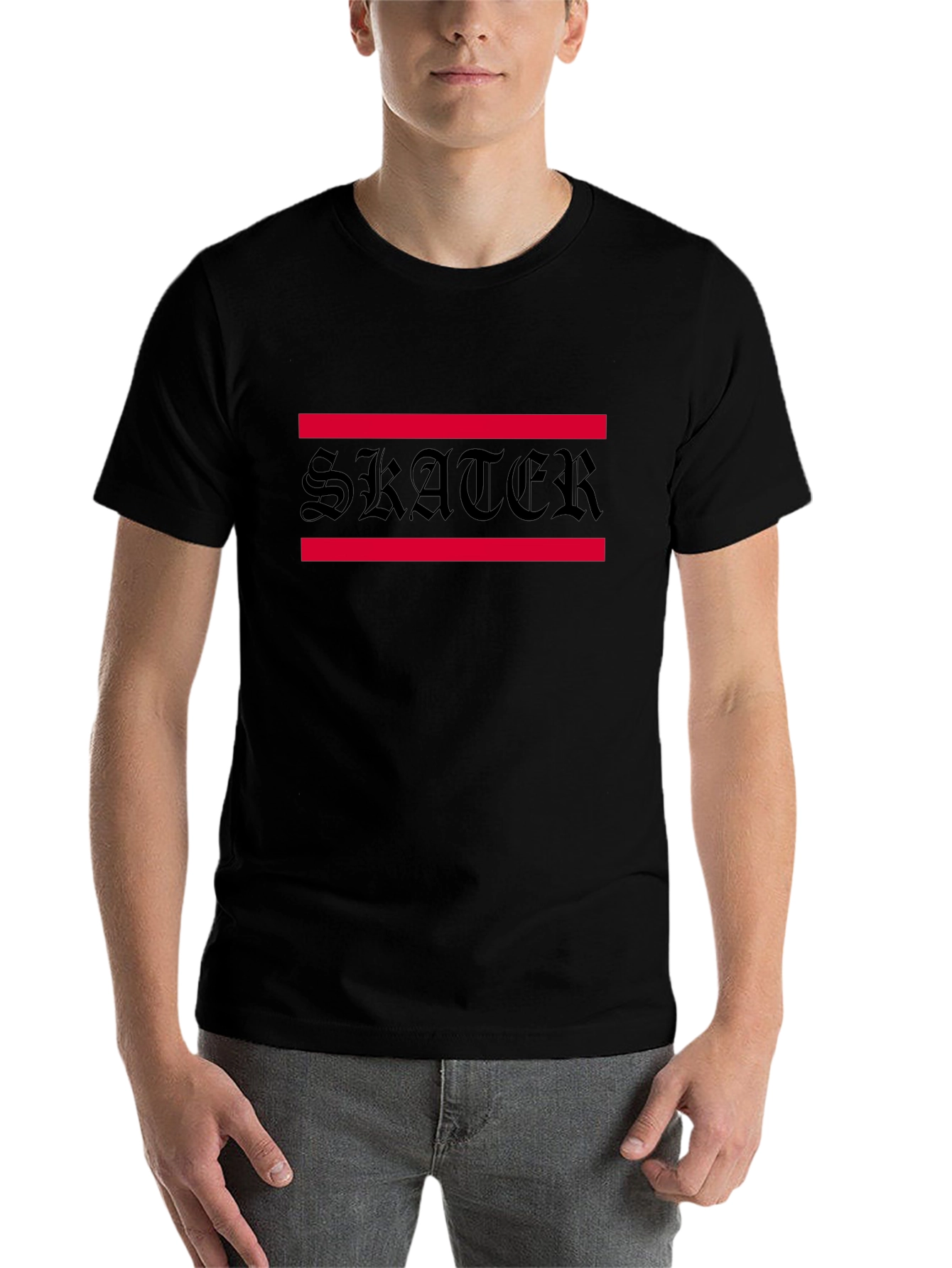 Skater Graphic Tee - Black Cotton Blend