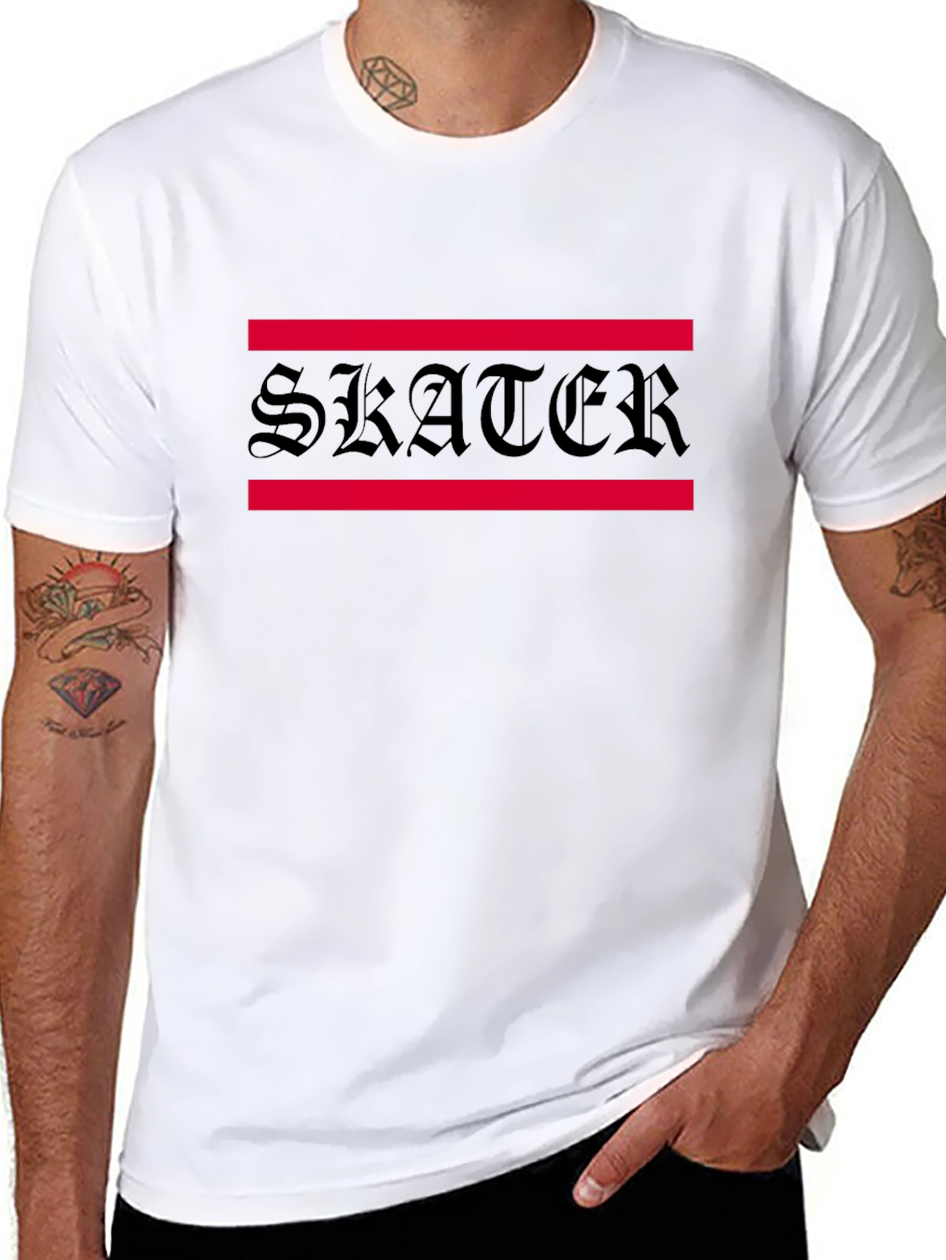 Skater Graphic Tee - Black Cotton Blend
