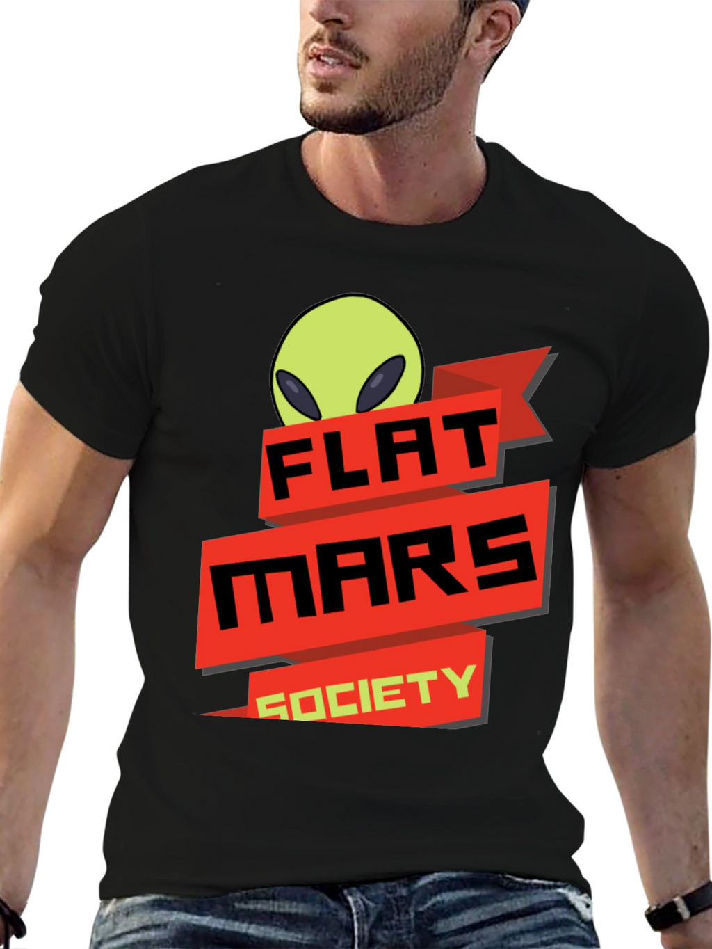 Flat Mars Society T-Shirt - Alien Graphic Tee