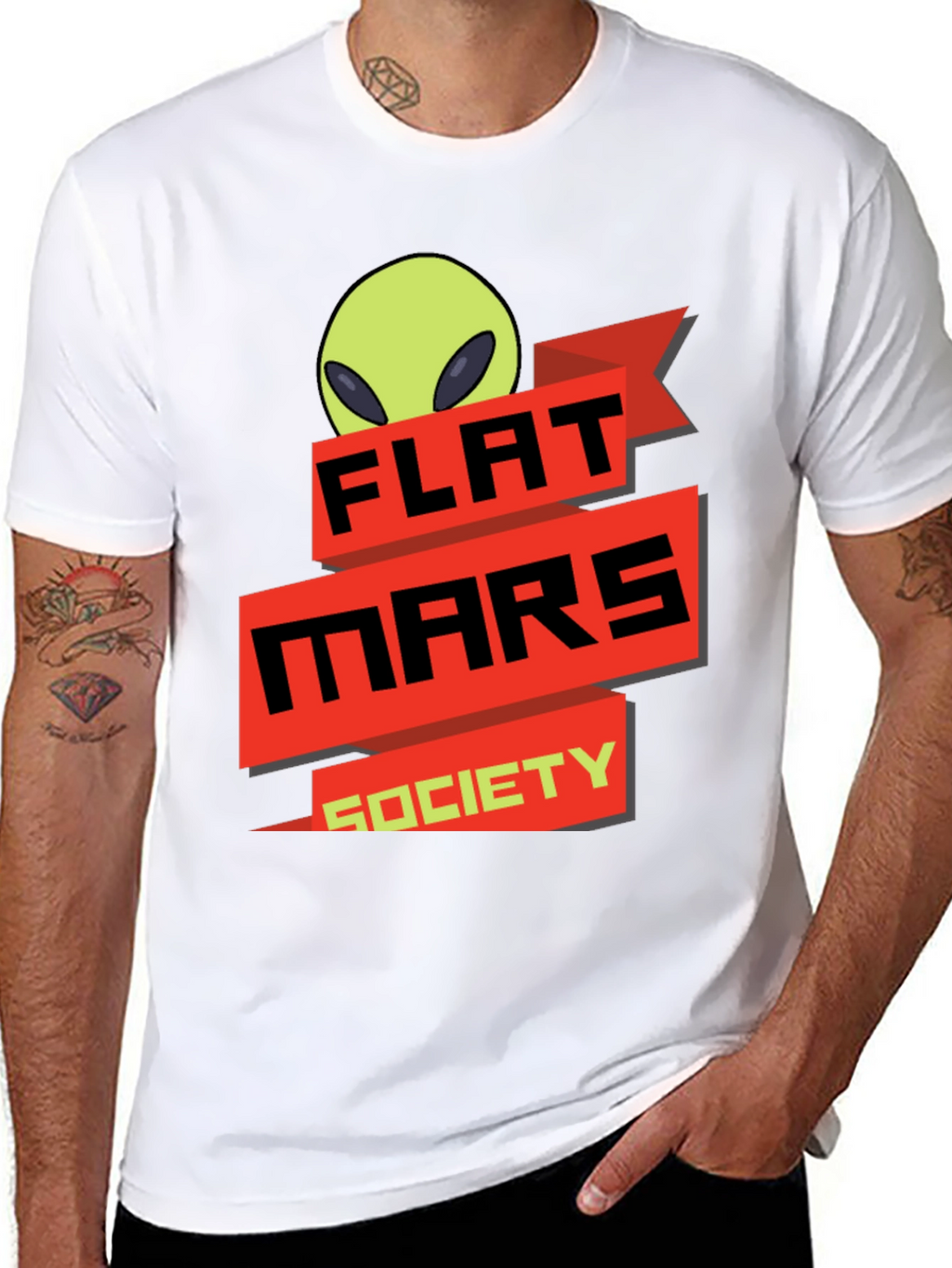 Flat Mars Society T-Shirt - Alien Graphic Tee