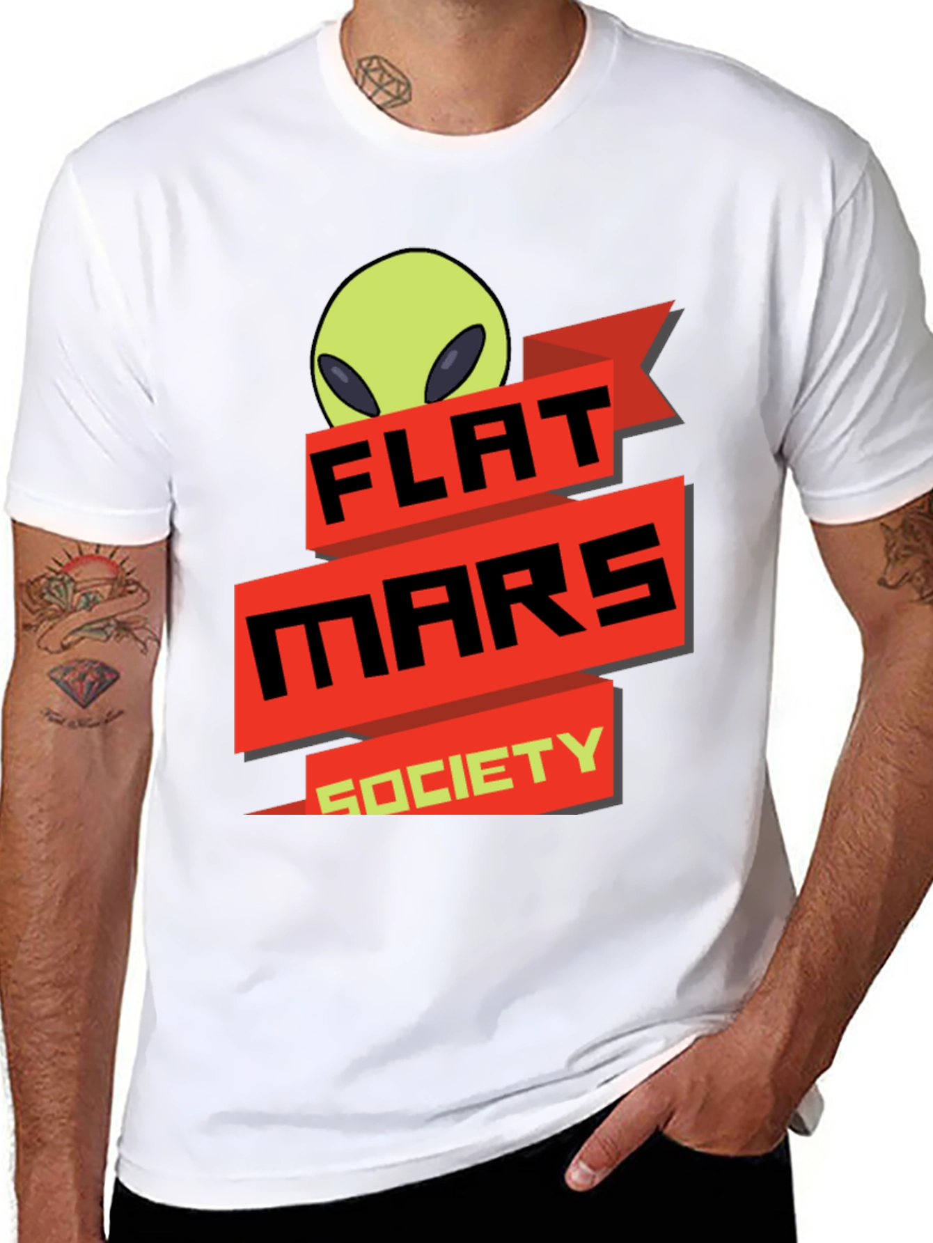 Flat Mars Society T-Shirt - Alien Graphic Tee