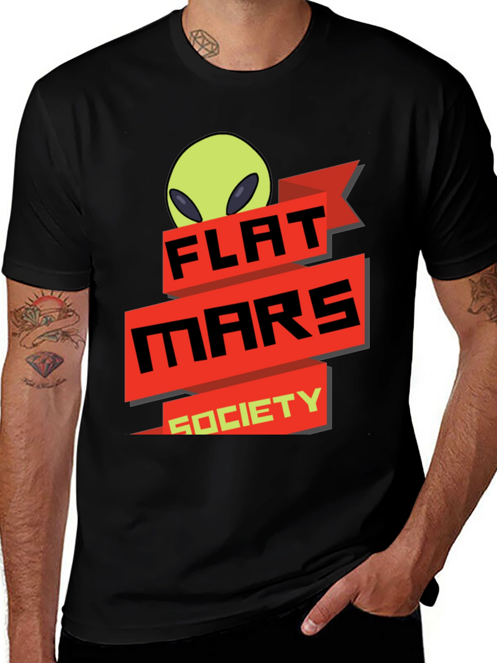 Flat Mars Society T-Shirt - Alien Graphic Tee