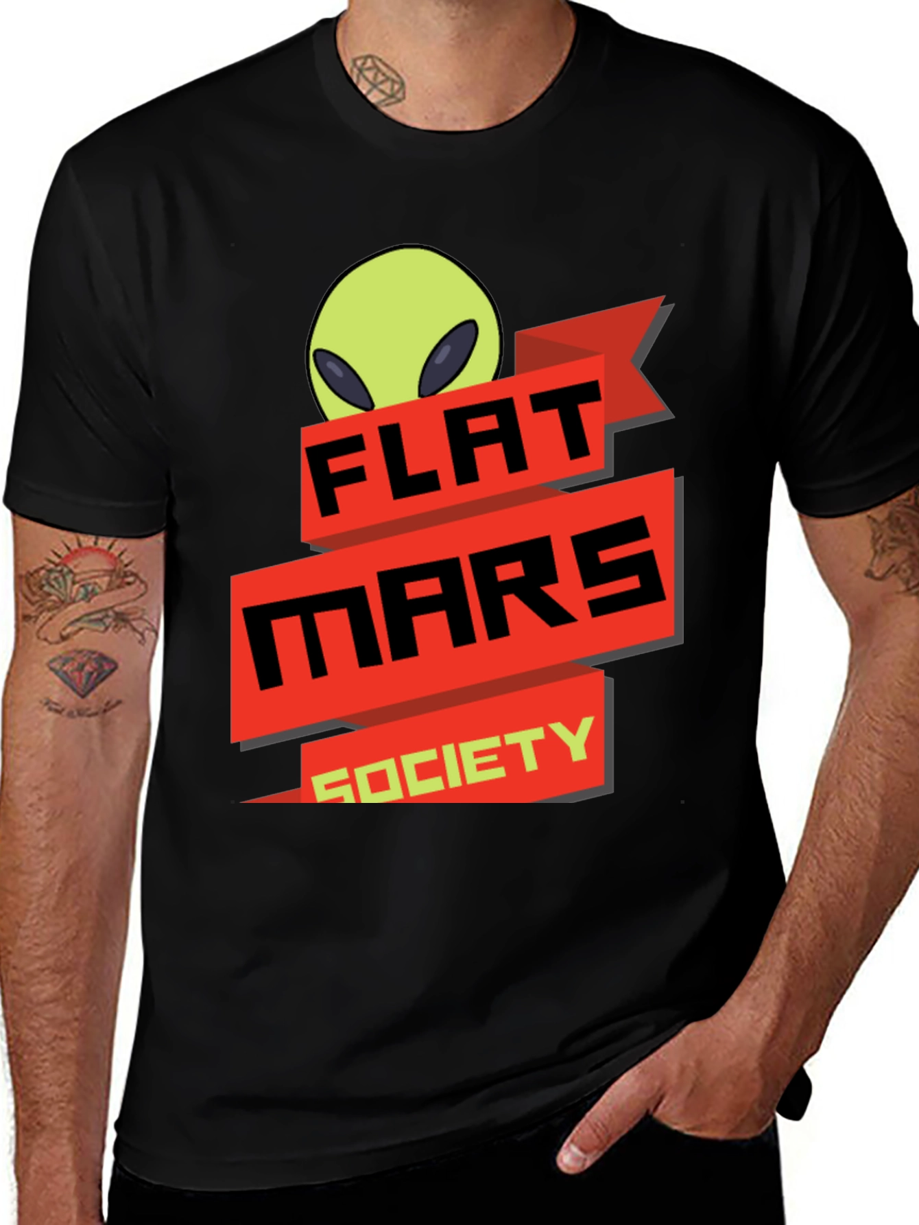 Flat Mars Society T-Shirt - Alien Graphic Tee