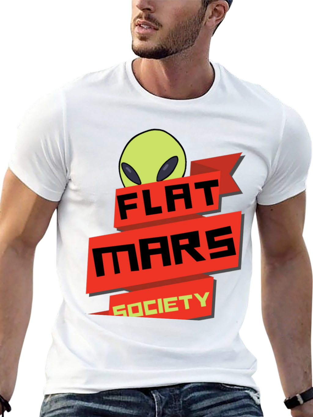 Flat Mars Society T-Shirt - Alien Graphic Tee