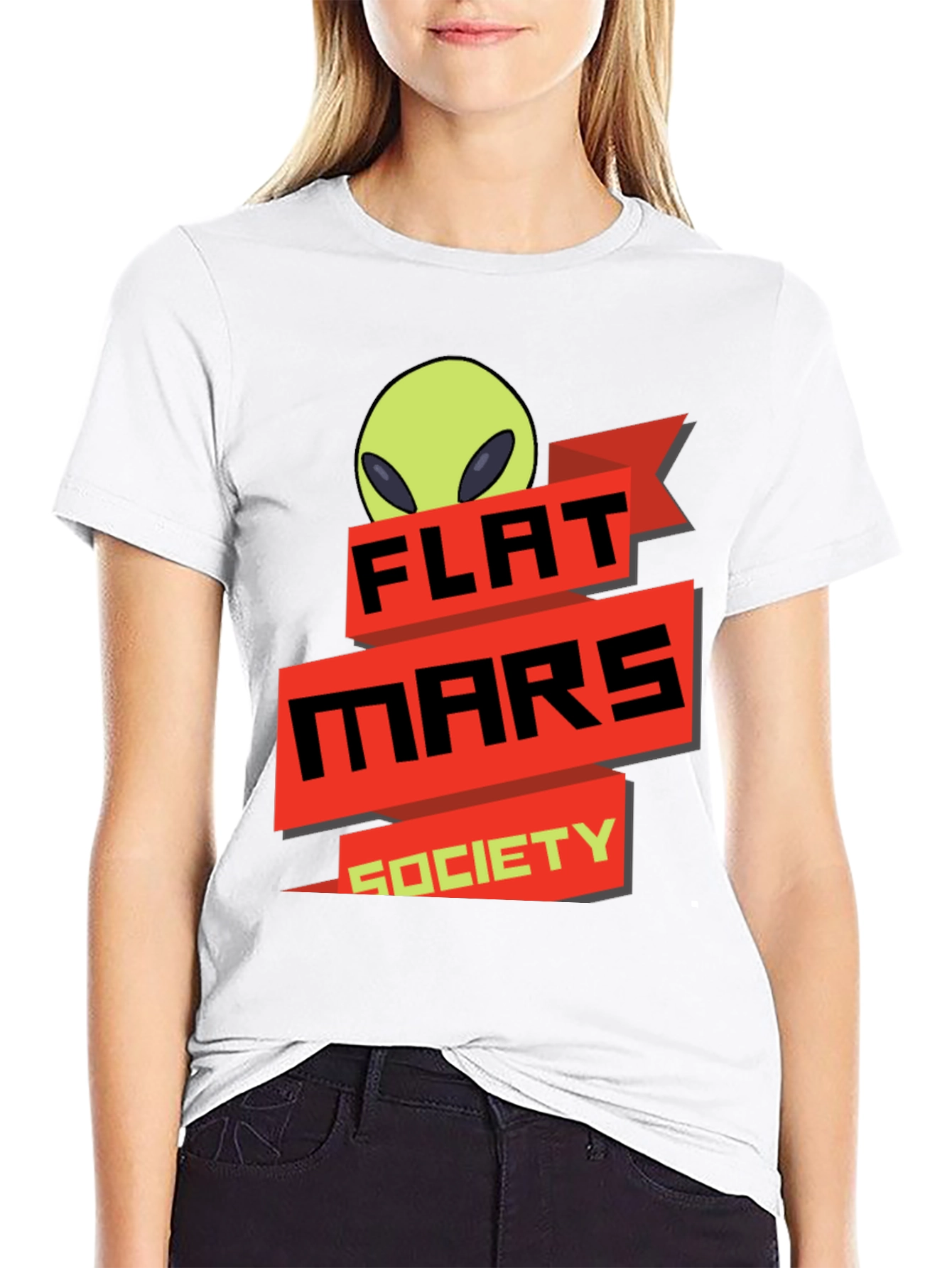 Flat Mars Society T-Shirt - Alien Graphic Tee