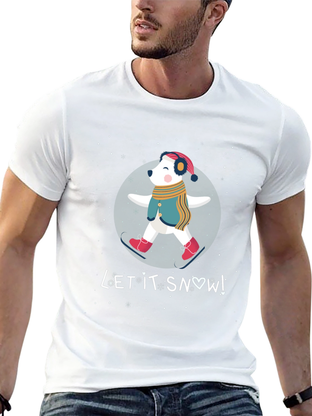 Let It Snow Bear Graphic T-Shirt