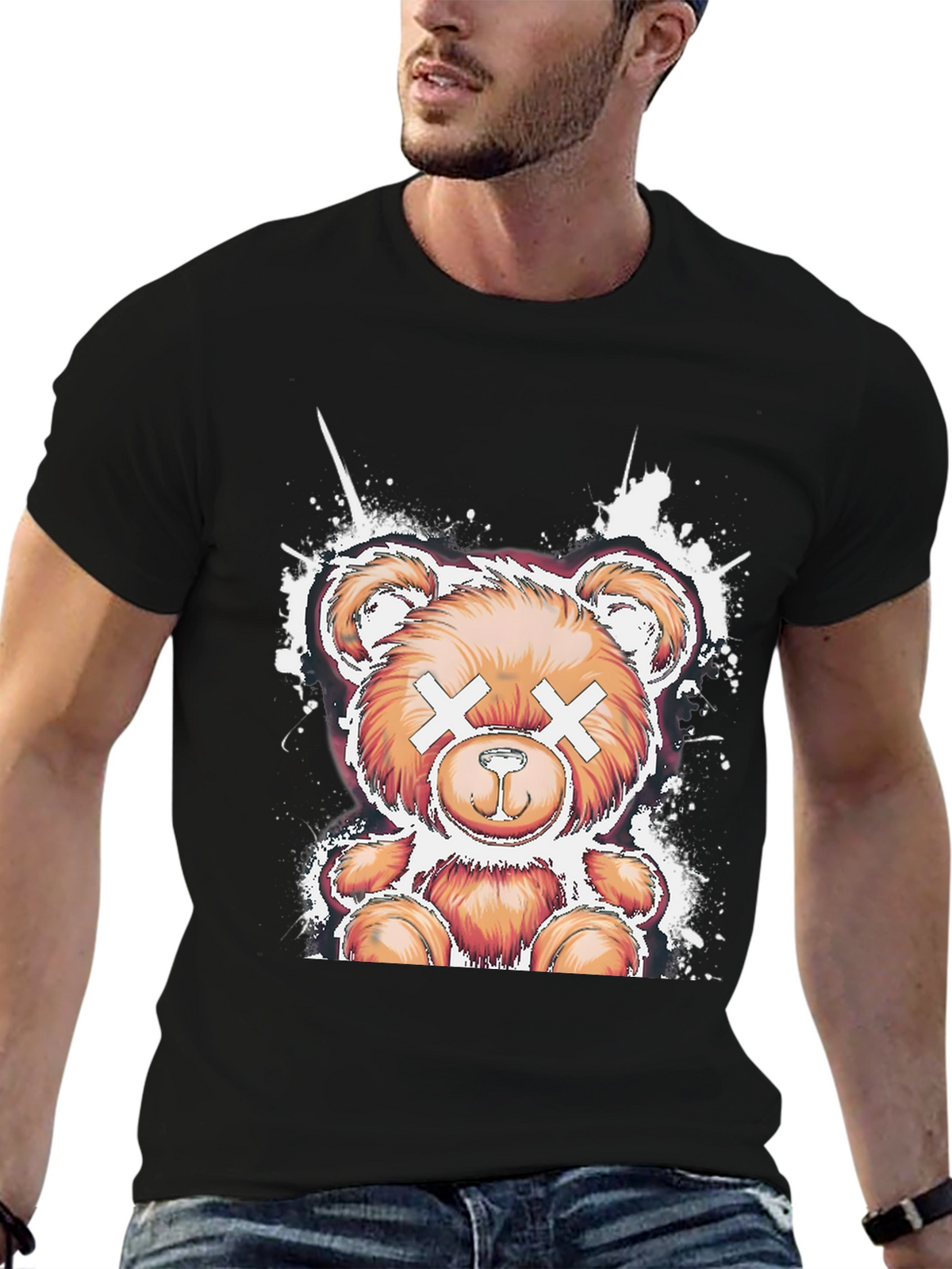 Cool Bear Graphic Tee - Casual Black T-Shirt