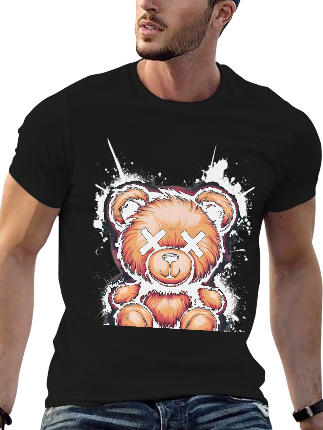 Cool Bear Graphic Tee - Casual Black T-Shirt