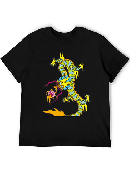 Dragon Graphic Print Black T-Shirt