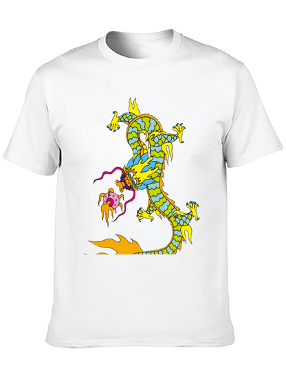 Dragon Graphic Print Black T-Shirt